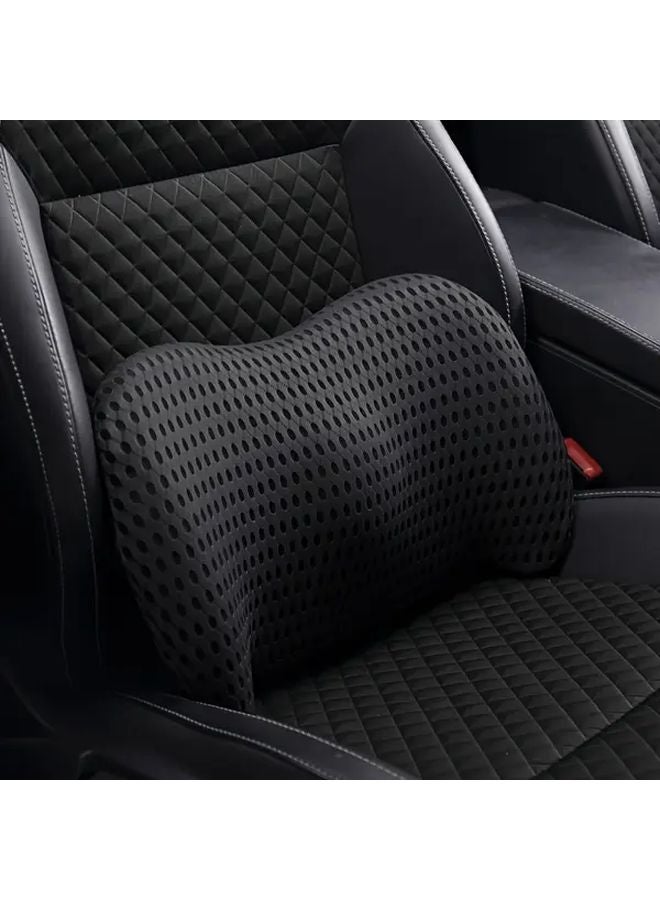 Ergonomic Lumbar Support Pillow Black for Office Chair Car and Bed - Image 1